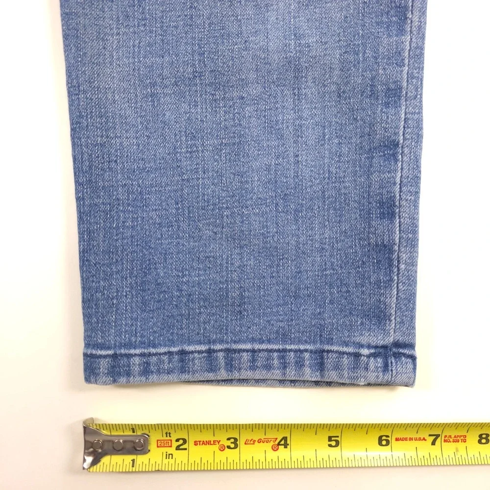 Ann Taylor Factory Women Slim Leg Jeans Size 6 Blue Medium Wash Mid Rise Stretch